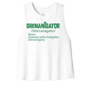 Shenanigator Funny St. Patrick's Day Women's Racerback Cropped Tank