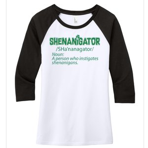 Shenanigator Funny St. Patrick's Day Women's Tri-Blend 3/4-Sleeve Raglan Shirt