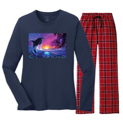 SHEPHERD OF THE SEA II Women's Long Sleeve Flannel Pajama Set 