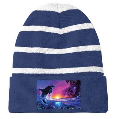 SHEPHERD OF THE SEA II Striped Beanie with Solid Band