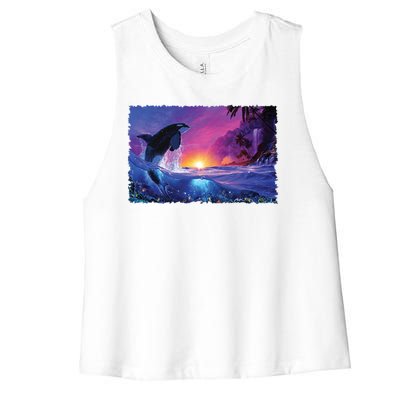 SHEPHERD OF THE SEA II Women's Racerback Cropped Tank