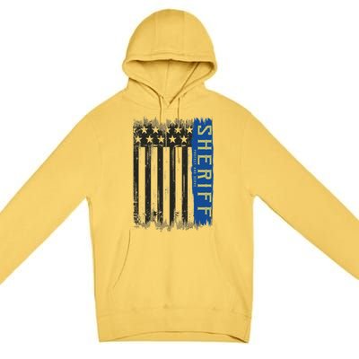 Sheriff American Flag Protect And Serve Premium Pullover Hoodie