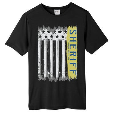 Sheriff American Flag Protect And Serve Tall Fusion ChromaSoft Performance T-Shirt