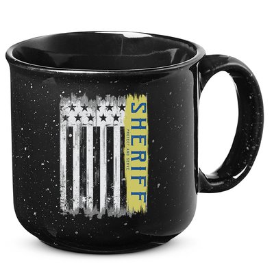 Sheriff American Flag Protect And Serve 15oz Campfire Ceramic Mug