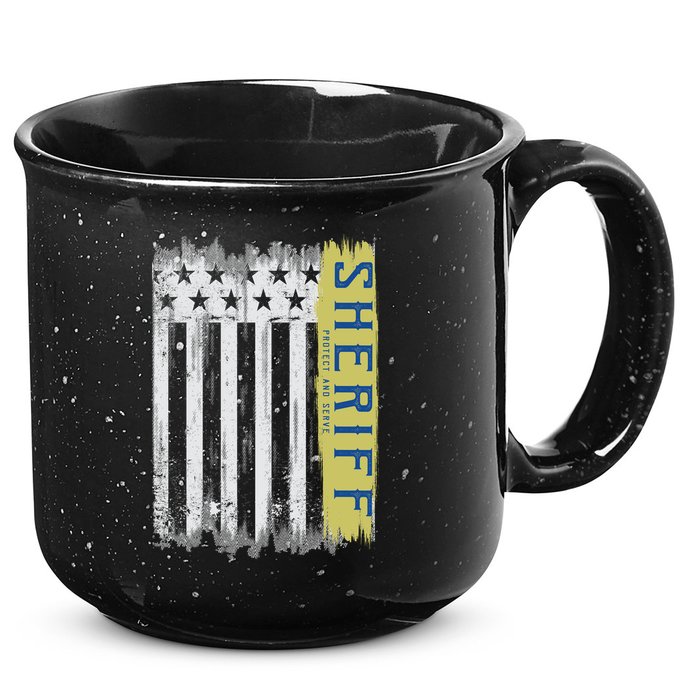 Sheriff American Flag Protect And Serve 15oz Campfire Ceramic Mug