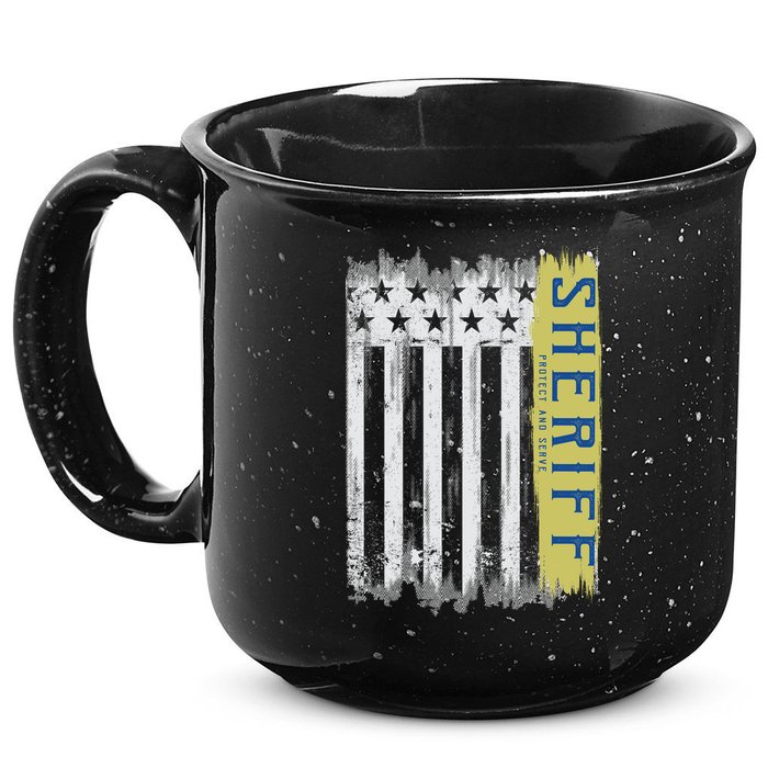 Sheriff American Flag Protect And Serve 15oz Campfire Ceramic Mug