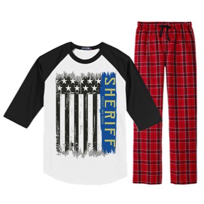 Sheriff American Flag Protect And Serve Raglan Sleeve Pajama Set