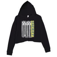 Sheriff American Flag Protect And Serve Crop Fleece Hoodie