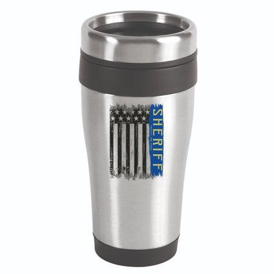Sheriff American Flag Protect And Serve 16oz Travel Tumbler