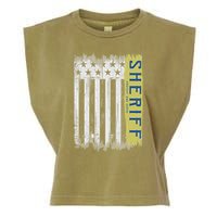 Sheriff American Flag Protect And Serve Garment-Dyed Women's Muscle Tee