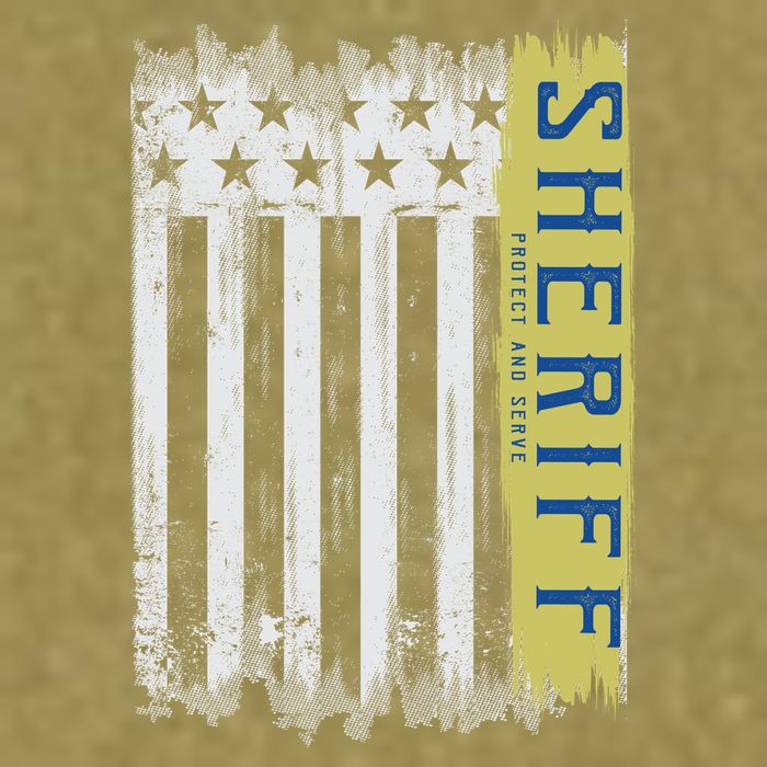 Sheriff American Flag Protect And Serve Garment-Dyed Women's Muscle Tee