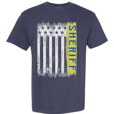 Sheriff American Flag Protect And Serve Garment-Dyed Heavyweight T-Shirt