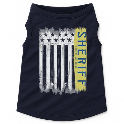 Sheriff American Flag Protect And Serve Doggie Tank