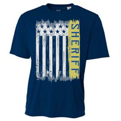 Sheriff American Flag Protect And Serve Cooling Performance Crew T-Shirt