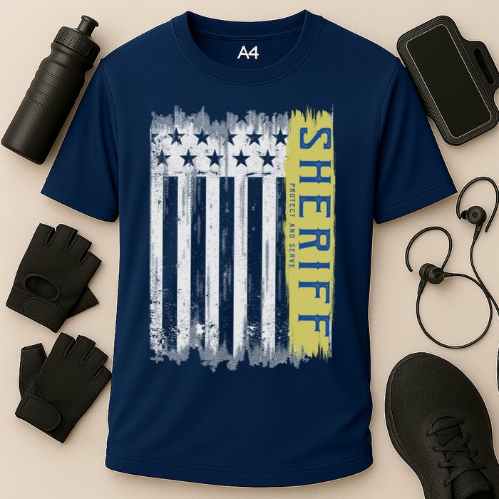 Sheriff American Flag Protect And Serve Performance Shirt