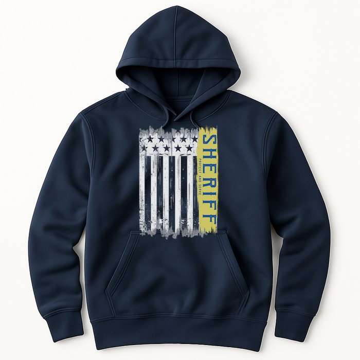 Sheriff American Flag Protect And Serve Hoodie