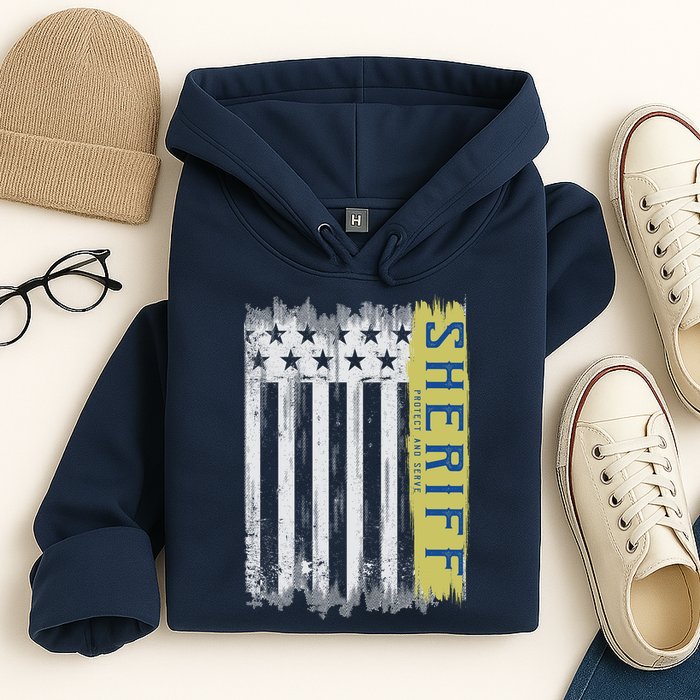 Sheriff American Flag Protect And Serve Hoodie