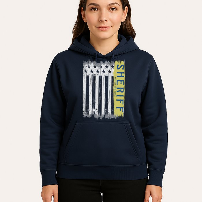 Sheriff American Flag Protect And Serve Hoodie