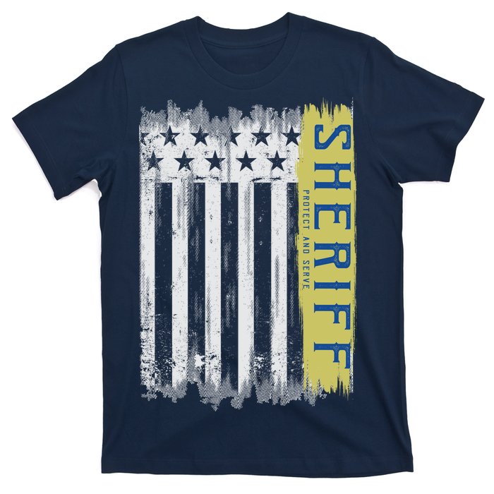 Sheriff American Flag Protect And Serve T-Shirt