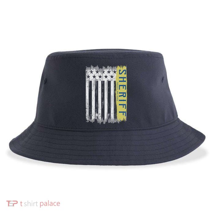 Sheriff American Flag Protect And Serve Sustainable Bucket Hat