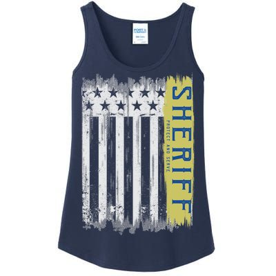 Sheriff American Flag Protect And Serve Ladies Essential Tank