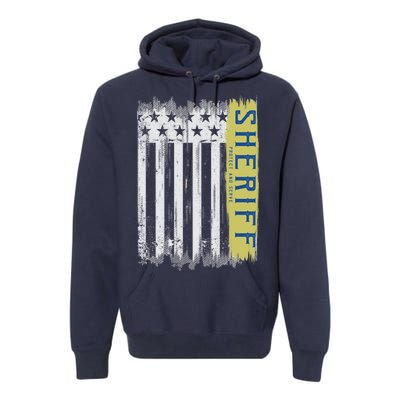 Sheriff American Flag Protect And Serve Premium Hoodie