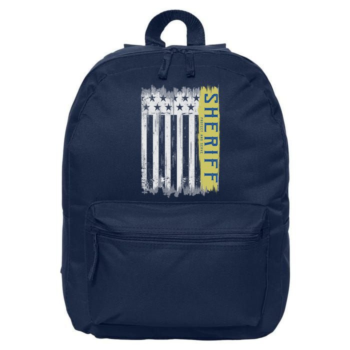 Sheriff American Flag Protect And Serve 16 in Basic Backpack