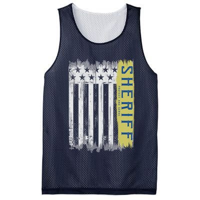 Sheriff American Flag Protect And Serve Mesh Reversible Basketball Jersey Tank