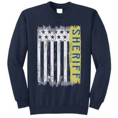 Sheriff American Flag Protect And Serve Tall Sweatshirt