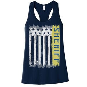 Sheriff American Flag Protect And Serve Women's Racerback Tank