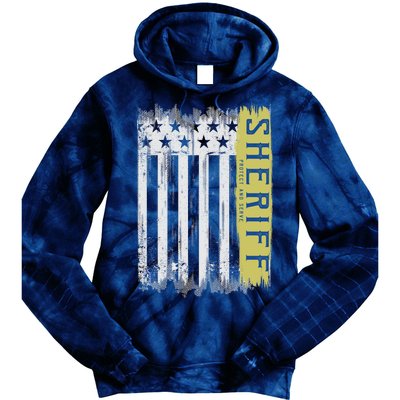 Sheriff American Flag Protect And Serve Tie Dye Hoodie