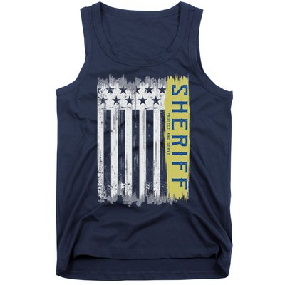 Sheriff American Flag Protect And Serve Tank Top