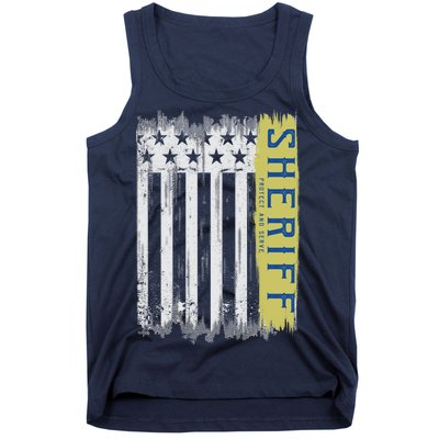 Sheriff American Flag Protect And Serve Tank Top