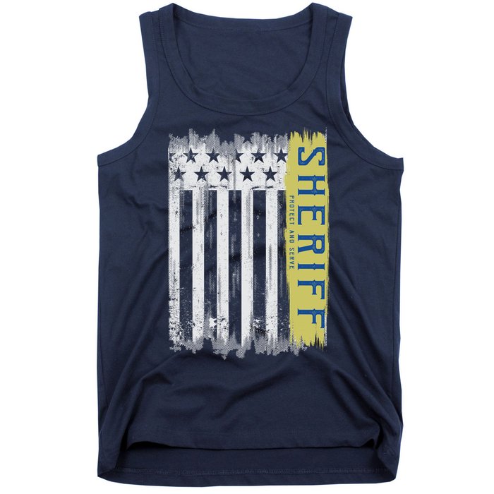 Sheriff American Flag Protect And Serve Tank Top