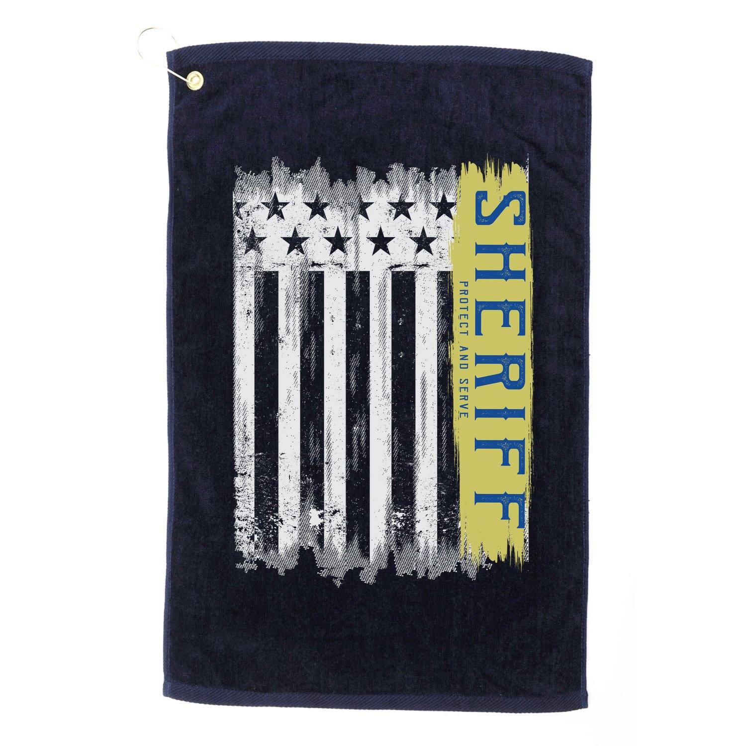 Sheriff American Flag Protect And Serve Golf Towel