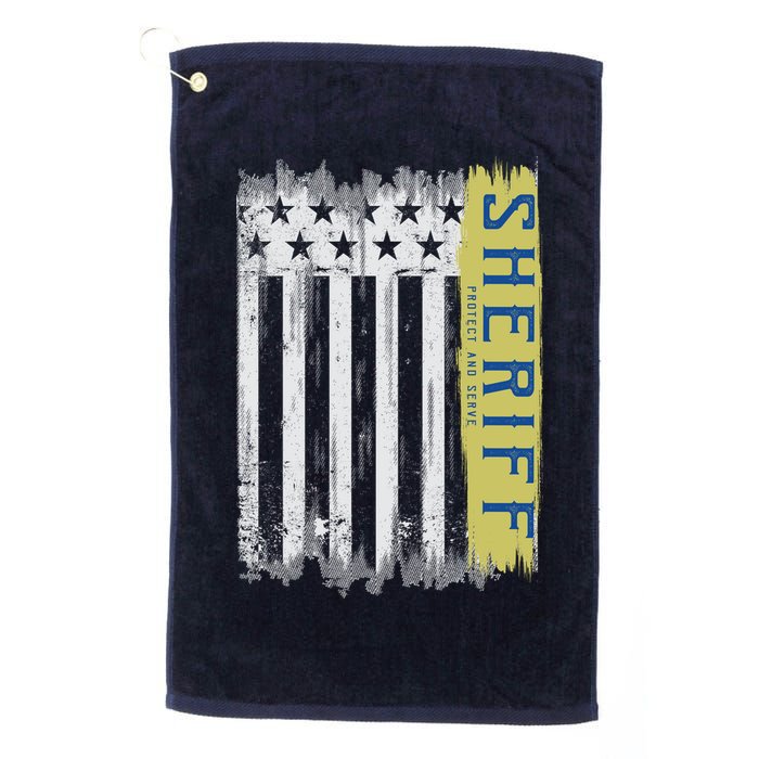 Sheriff American Flag Protect And Serve Golf Towel