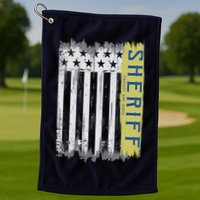 Sheriff American Flag Protect And Serve Golf Towel