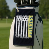 Sheriff American Flag Protect And Serve Golf Towel