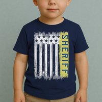 Sheriff American Flag Protect And Serve Toddler T-Shirt