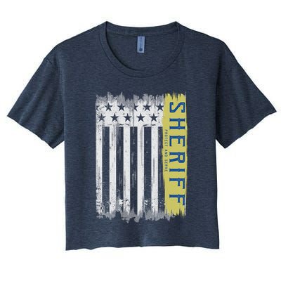 Sheriff American Flag Protect And Serve Crop Top