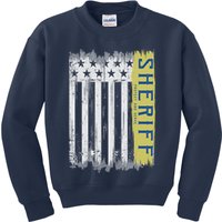 Sheriff American Flag Protect And Serve Kids Sweatshirt