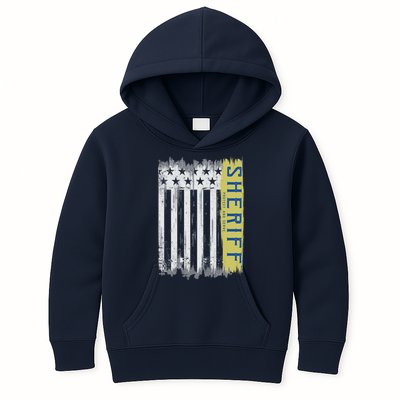 Sheriff American Flag Protect And Serve Kids Hoodie