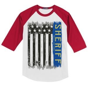 Sheriff American Flag Protect And Serve Kids Colorblock Raglan Jersey