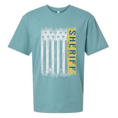 Sheriff American Flag Protect And Serve Sueded Cloud Jersey T-Shirt