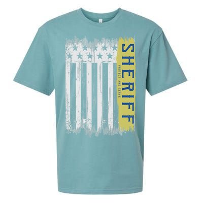 Sheriff American Flag Protect And Serve Sueded Cloud Jersey T-Shirt