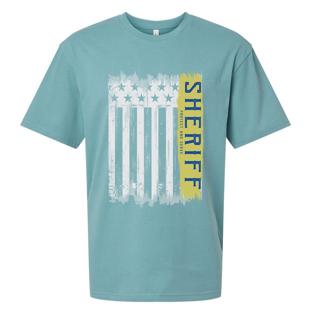 Sheriff American Flag Protect And Serve Sueded Cloud Jersey T-Shirt