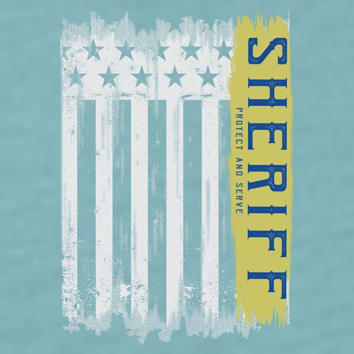 Sheriff American Flag Protect And Serve Sueded Cloud Jersey T-Shirt