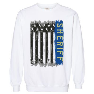Sheriff American Flag Protect And Serve Garment-Dyed Sweatshirt