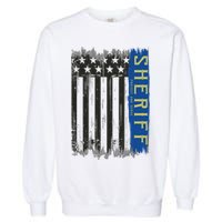 Sheriff American Flag Protect And Serve Garment-Dyed Sweatshirt