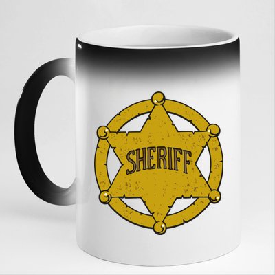 Sheriff Badge 11oz Black Color Changing Mug